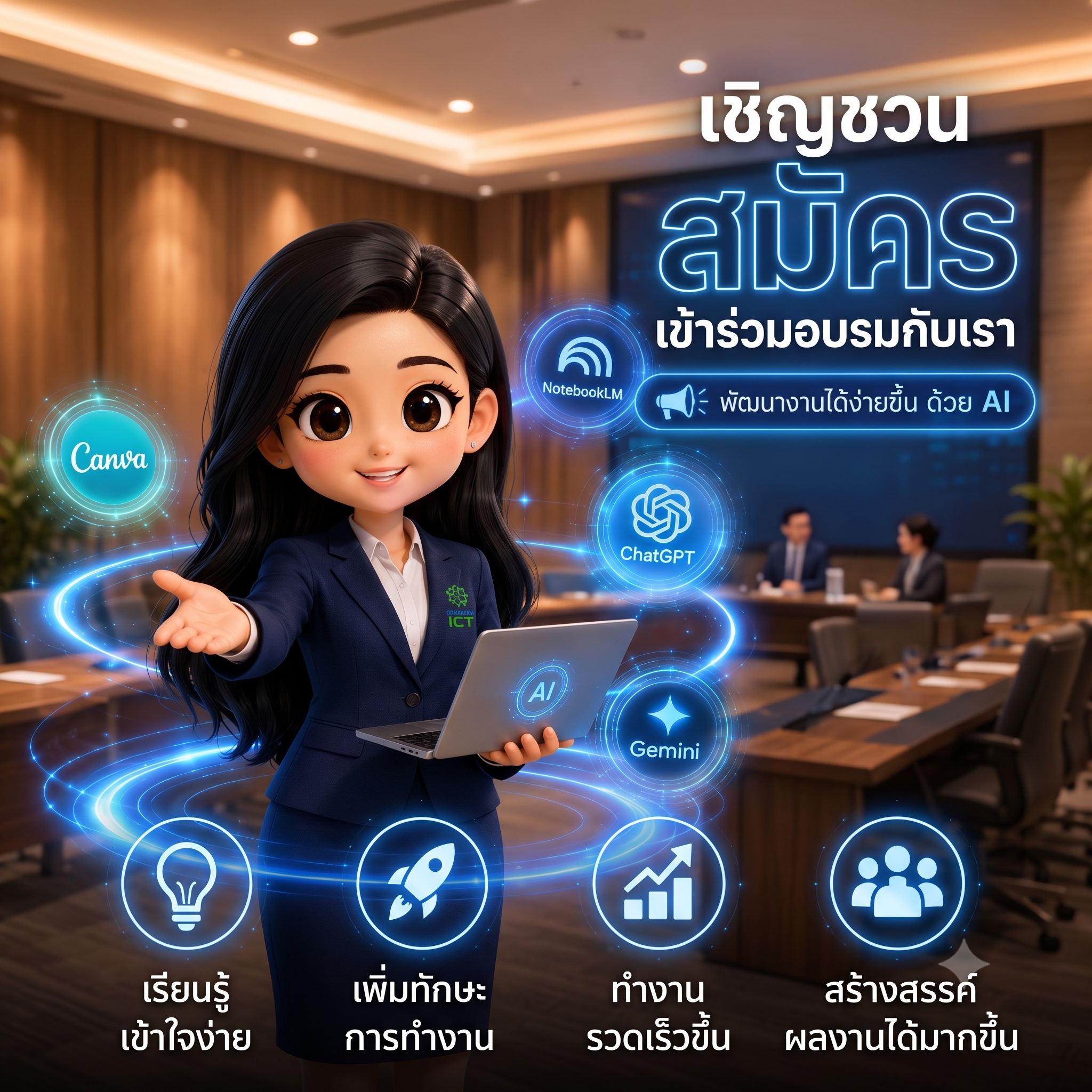 วิดิโอเชิญชวนสมัครเข้าร่วมอบรมกับเราเกี่ยวกับ AI